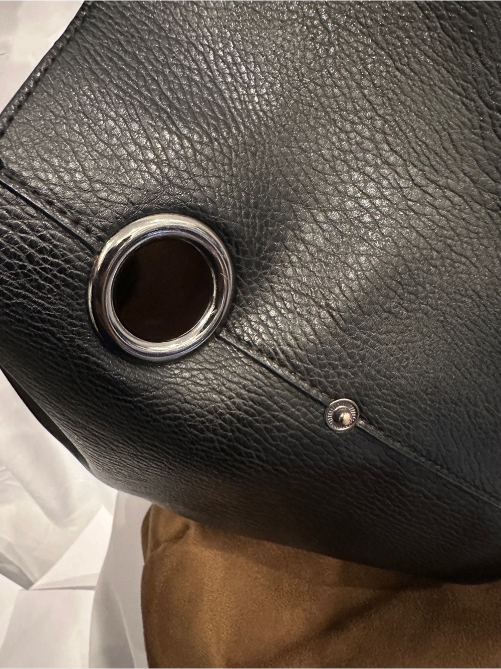 Sondra Roberts Black Tote Shoulder Bag with Removable Interior Pouch - Picture 9 of 11